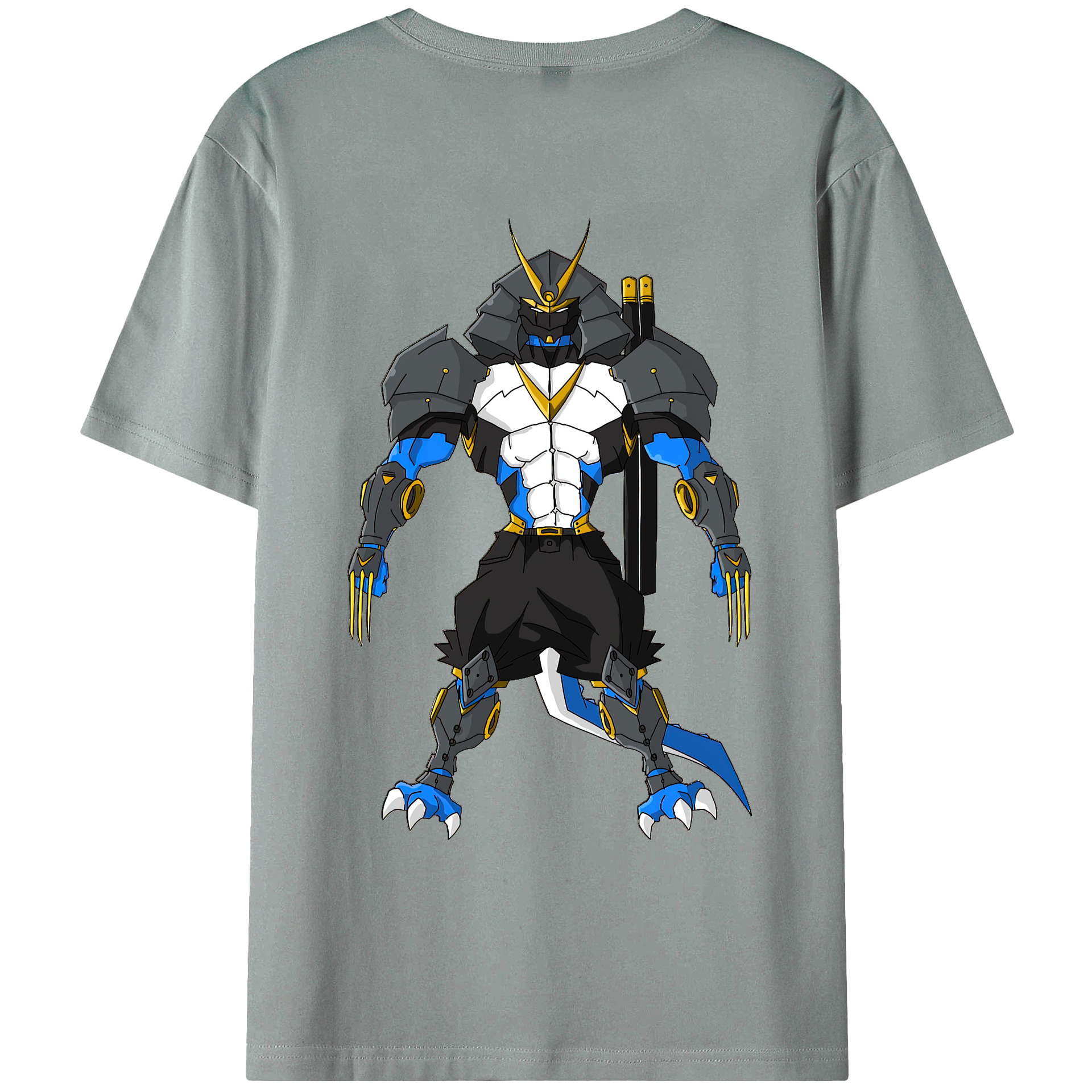 （画像用） Digimon デジタルモンスター/デジモン 綿100％ メンズ半袖Tシャツ（バックプリント） 通気性
